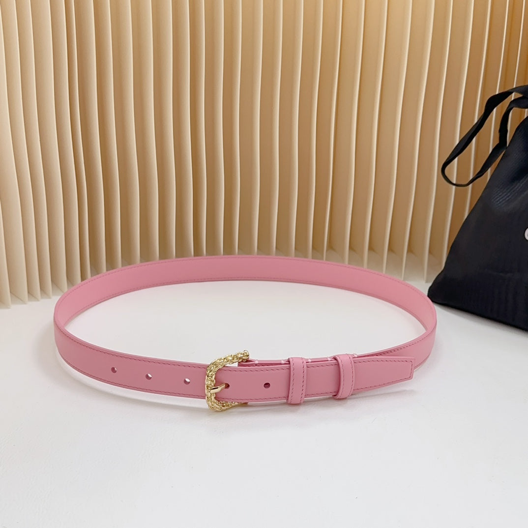 Celine Triomphe Classic Thin Belt with Engraved Buckle