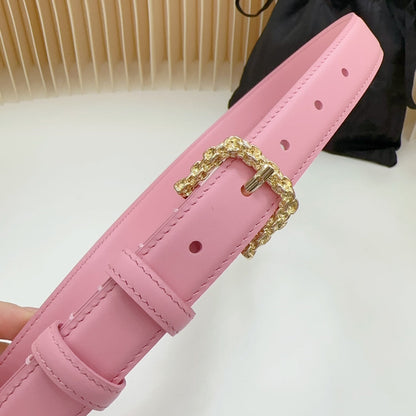 Celine Triomphe Classic Thin Belt with Engraved Buckle
