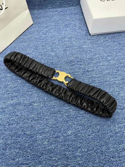 Celine Triomphe Elastic Scrunch Belt