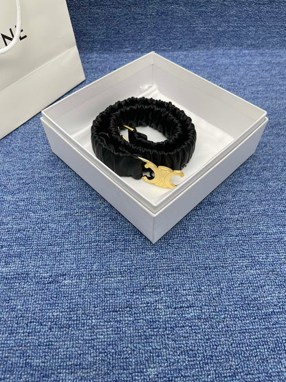 Celine Triomphe Elastic Scrunch Belt