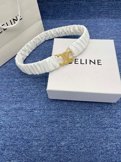 Celine Triomphe Elastic Scrunch Belt