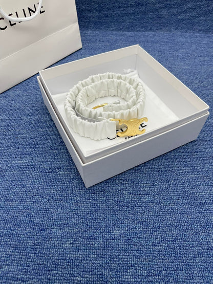 Celine Triomphe Elastic Scrunch Belt