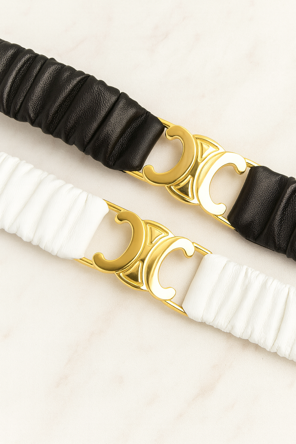 Celine Triomphe Elastic Scrunch Belt