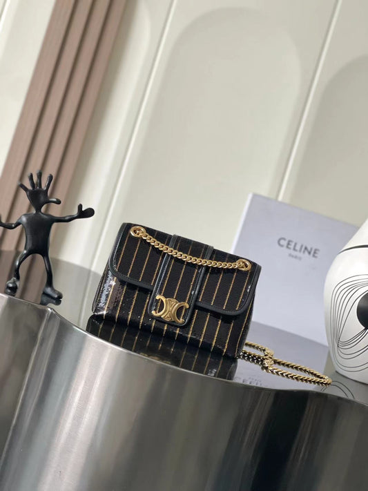 Celine Victoire in Striped Sequins Mini Bag