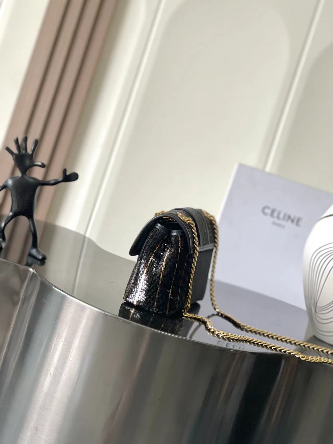 Celine Victoire in Striped Sequins Mini Bag