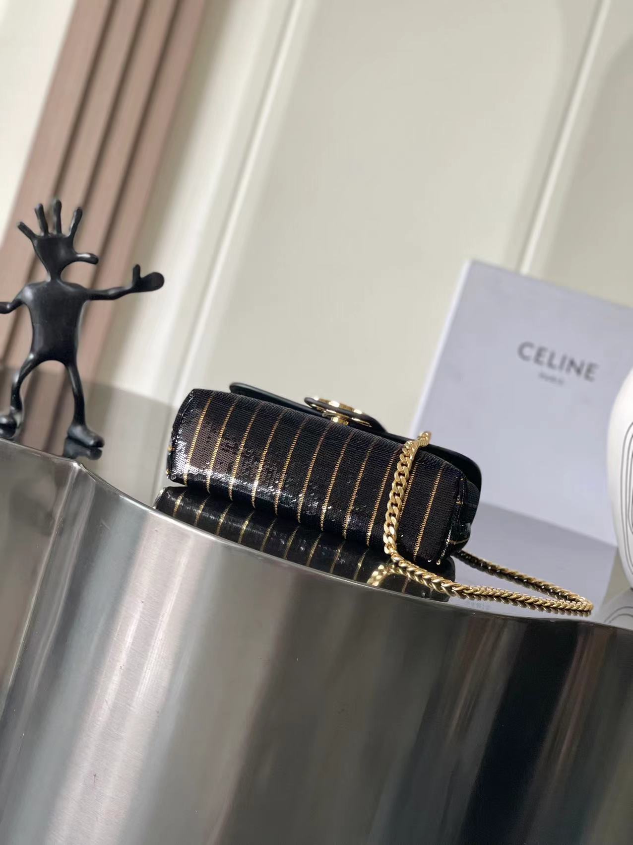 Celine Victoire in Striped Sequins Mini Bag