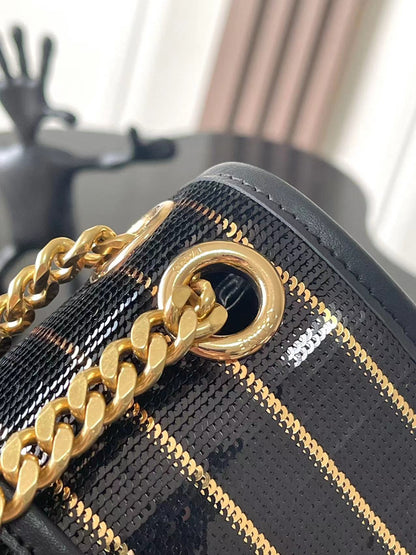 Celine Victoire in Striped Sequins Mini Bag