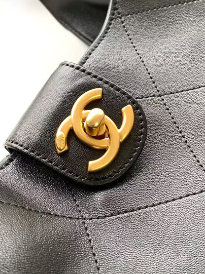 Chanel 25P Black Hobo Bag