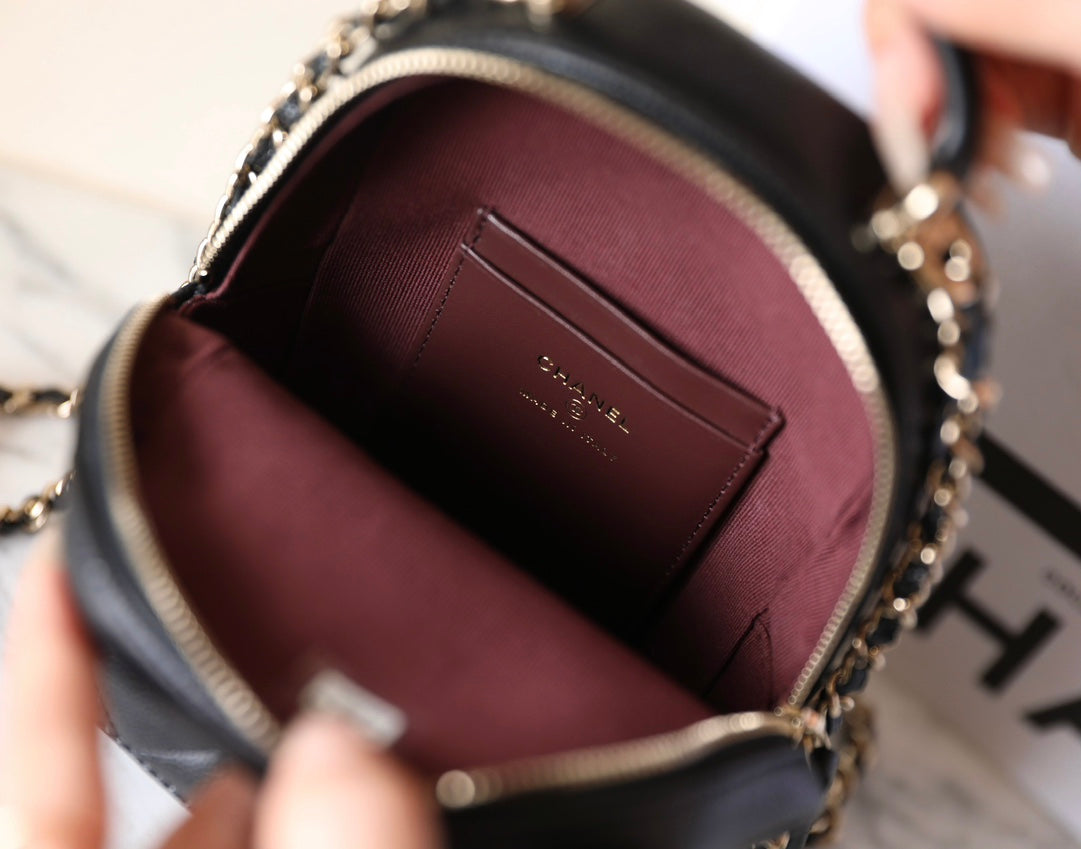 CHANEL 24C Matelassé Backpack Black