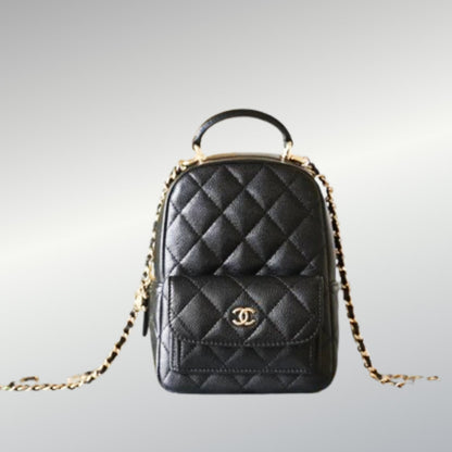 CHANEL 24C Matelassé Backpack Black