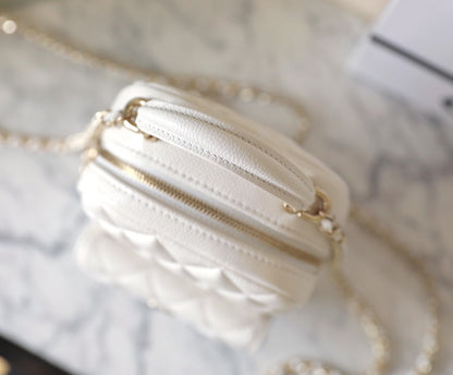 CHANEL 24C Matelassé Backpack White
