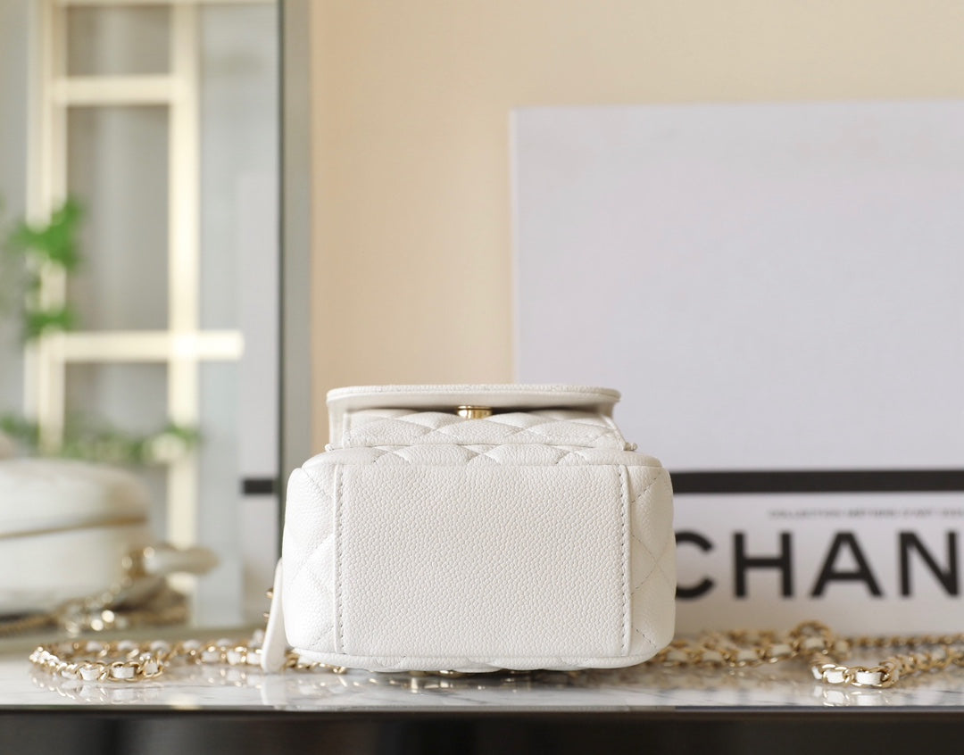 CHANEL 24C Matelassé Backpack White