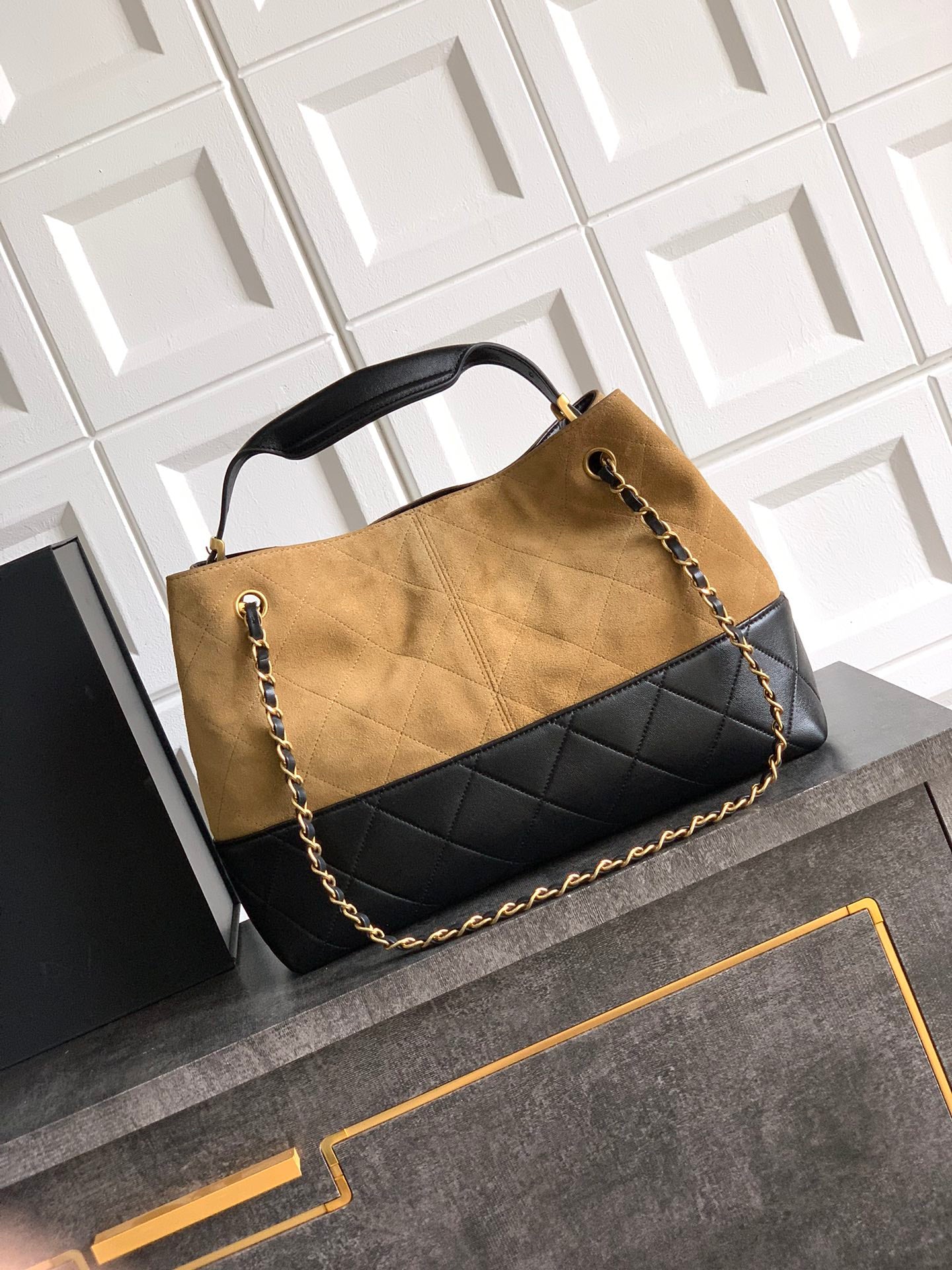 Chanel 25A Suede Shopping Bag