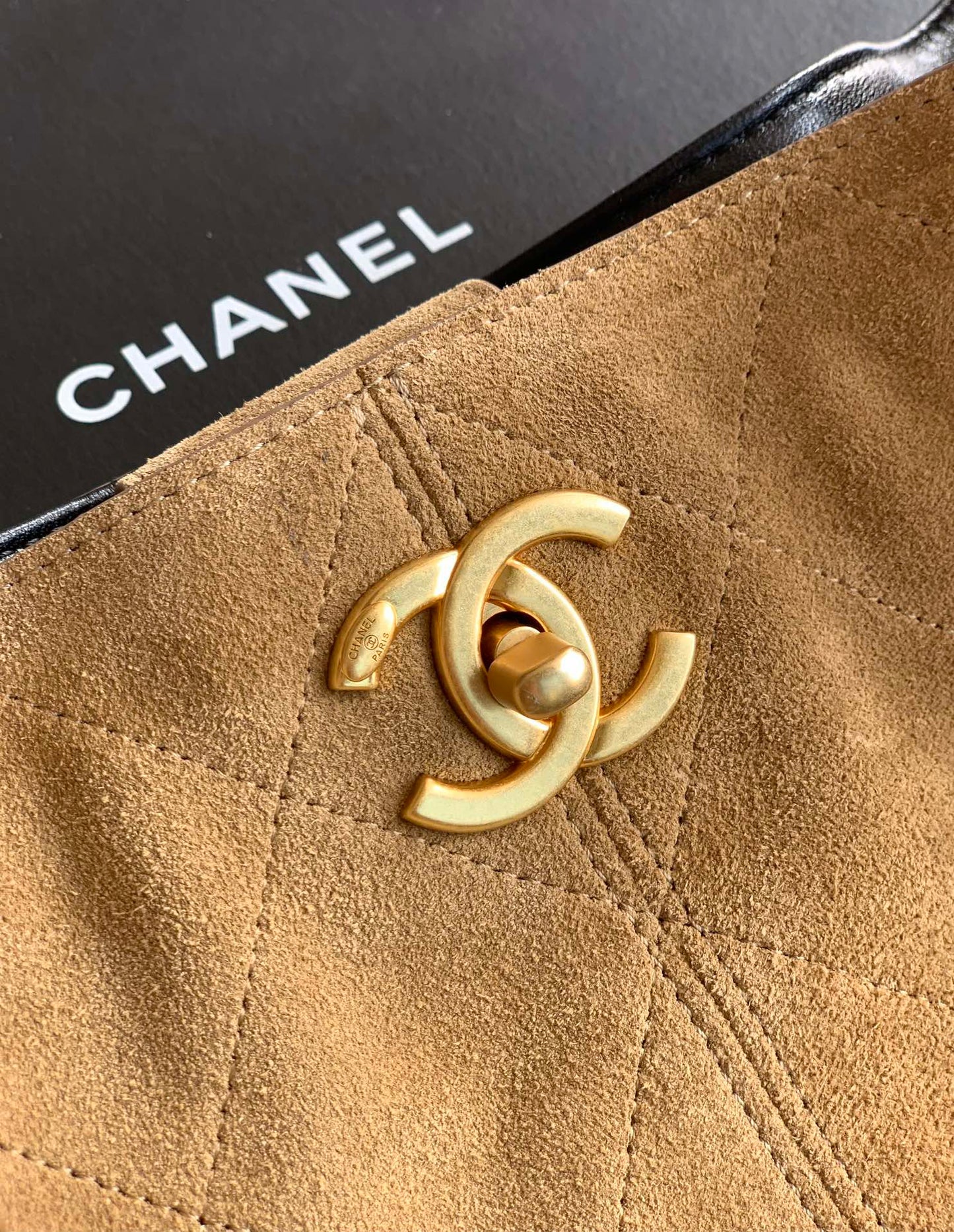 Chanel 25A Suede Shopping Bag
