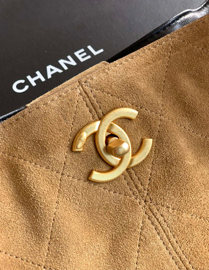 Chanel 25A Suede Shopping Bag