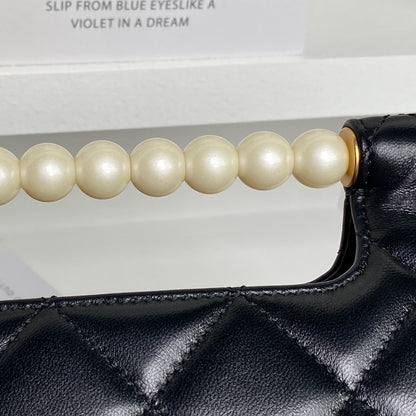 Chanel 25P Pearl Handle Shoulder Bag - Black