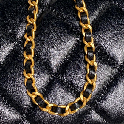 Chanel 25P Pearl Handle Shoulder Bag - Black