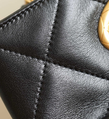 Chanel 24B Lambskin Clutch with Chain – Black