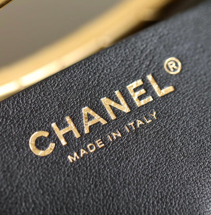 Chanel 24B Lambskin Clutch with Chain – Black