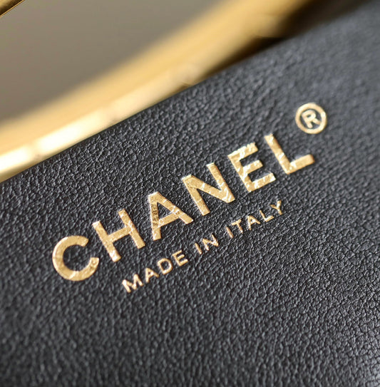 Chanel 24B Lambskin Clutch with Chain – Black