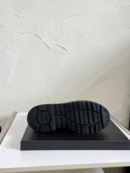 Chanel CC Logo Lace-Up Combat Ankle Boots