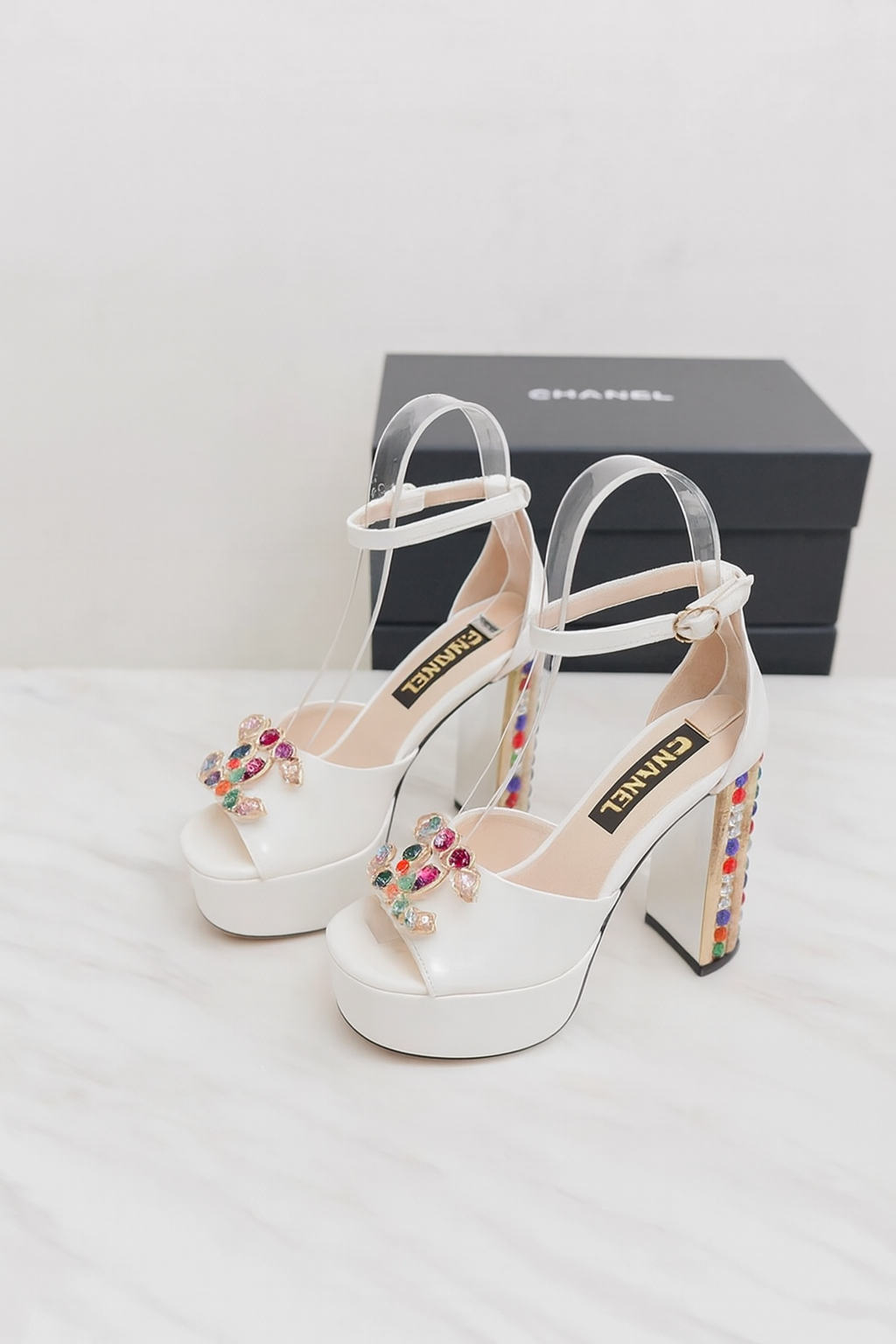Chanel Crystal CC Platform Sandals