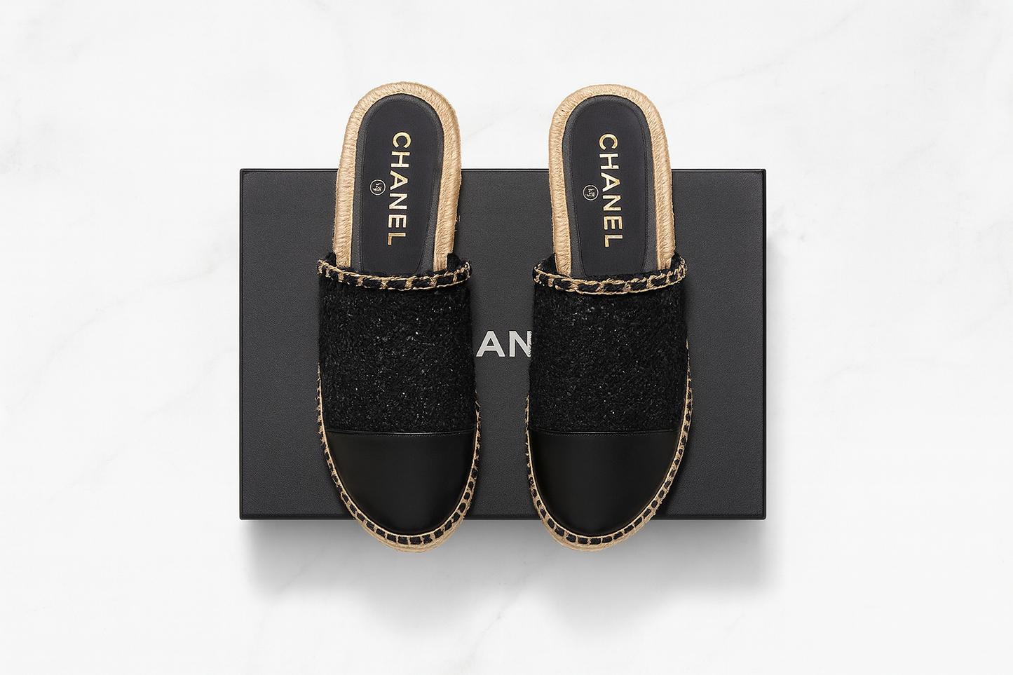 Chanel Espadrille Classic Two-Tone Sandals