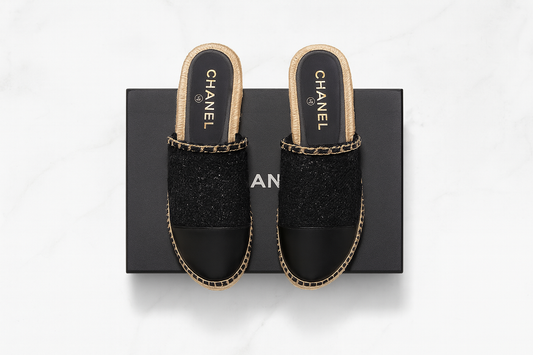 Chanel Espadrille Classic Two-Tone Sandals
