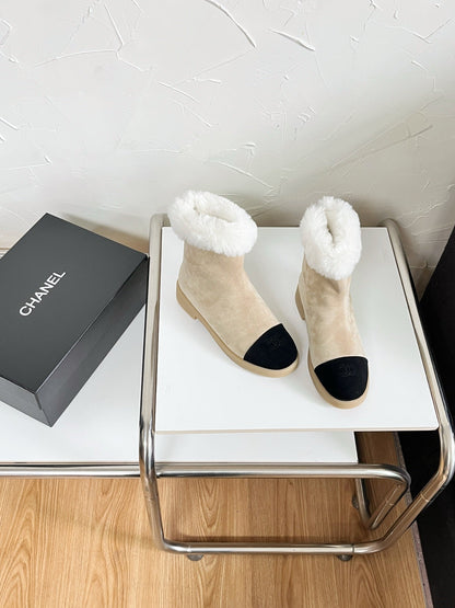 Chanel Furry Snow Boots