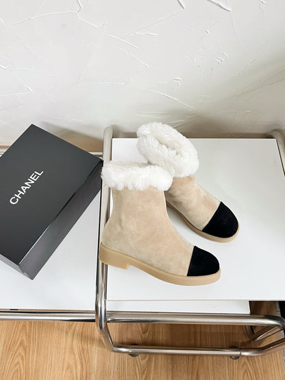 Chanel Furry Snow Boots