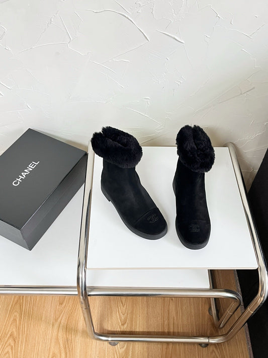 Chanel Furry Snow Boots