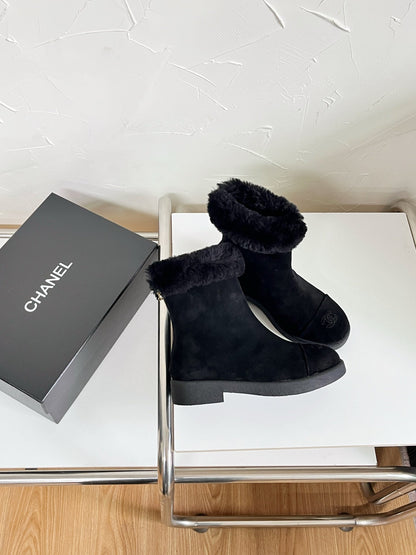 Chanel Furry Snow Boots