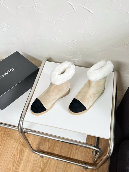 Chanel Furry Snow Boots