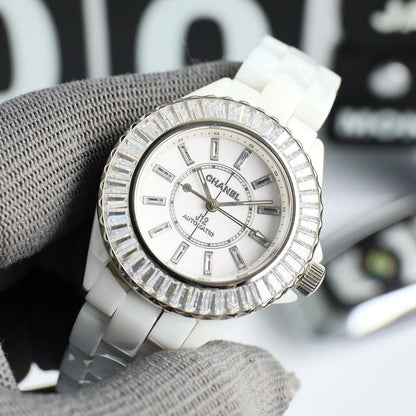 Chanel J12 White Ceramic Diamond Bezel Automatic Watch