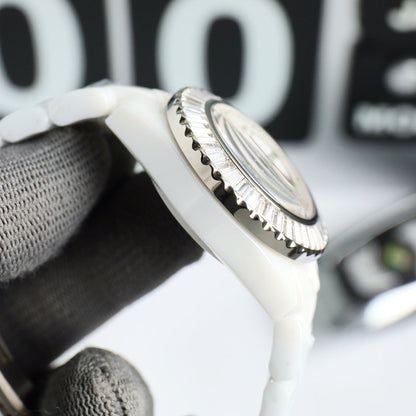 Chanel J12 White Ceramic Diamond Bezel Automatic Watch