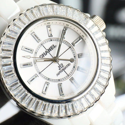 Chanel J12 White Ceramic Diamond Bezel Automatic Watch
