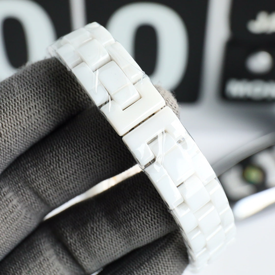 Chanel J12 White Ceramic Diamond Bezel Automatic Watch