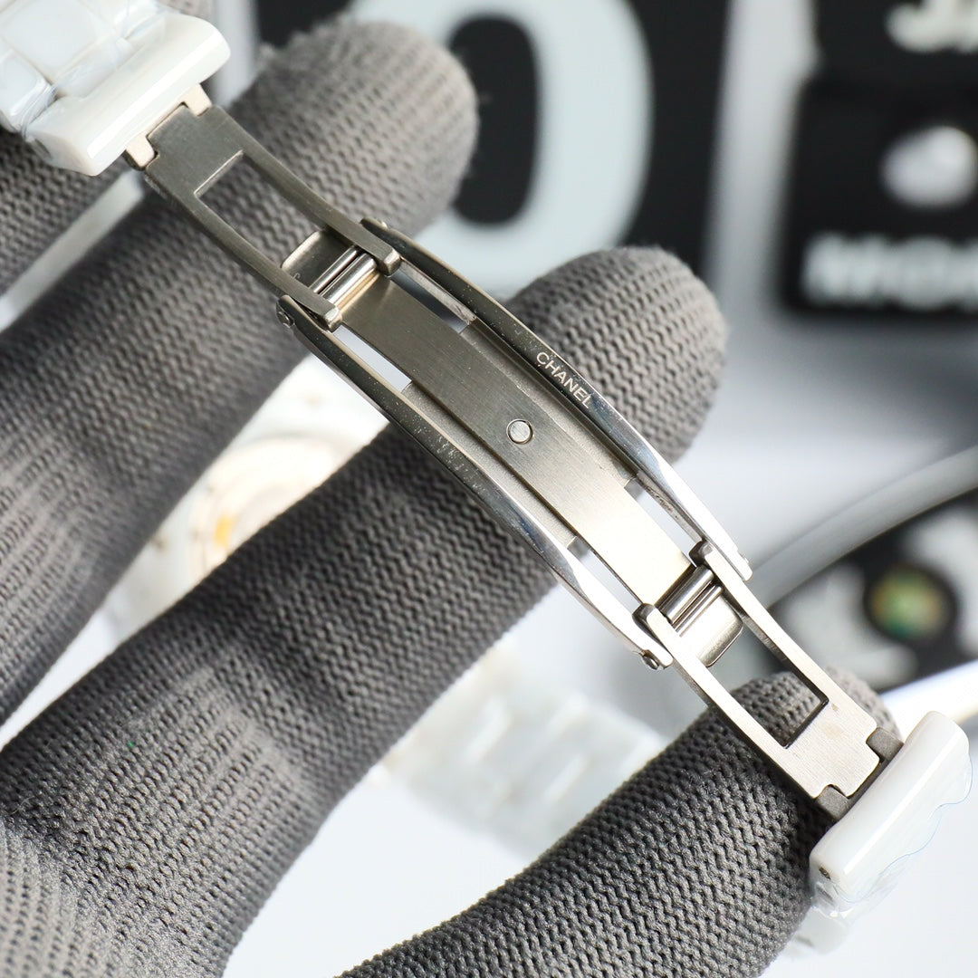 Chanel J12 White Ceramic Diamond Bezel Automatic Watch
