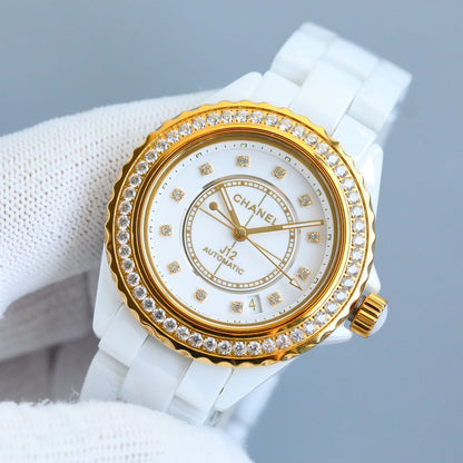 Chanel J12 White Ceramic Gold Tone Watch