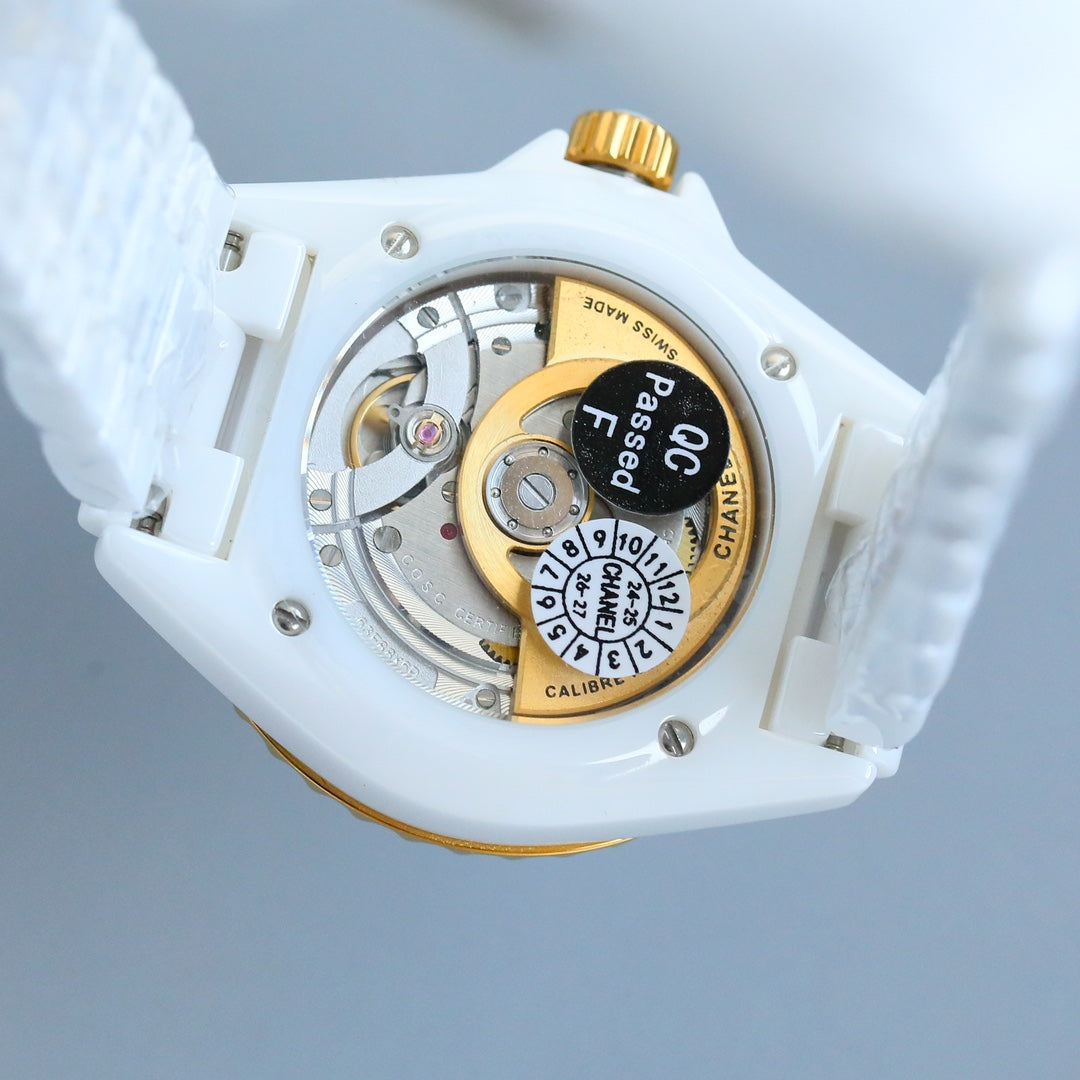 Chanel J12 White Ceramic Gold Tone Watch