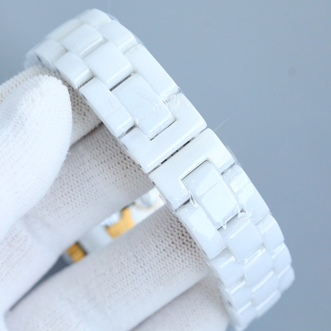 Chanel J12 White Ceramic Gold Tone Watch