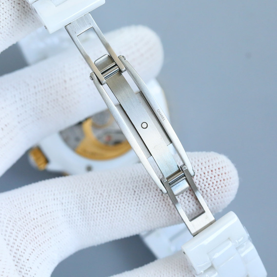 Chanel J12 White Ceramic Gold Tone Watch