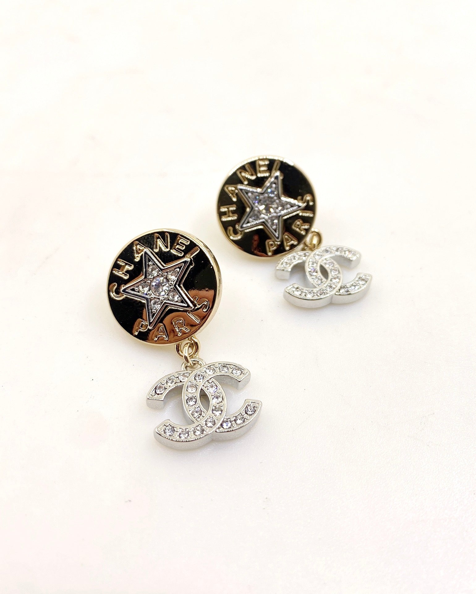 Chanel Paris Étoile CC Drop Earrings