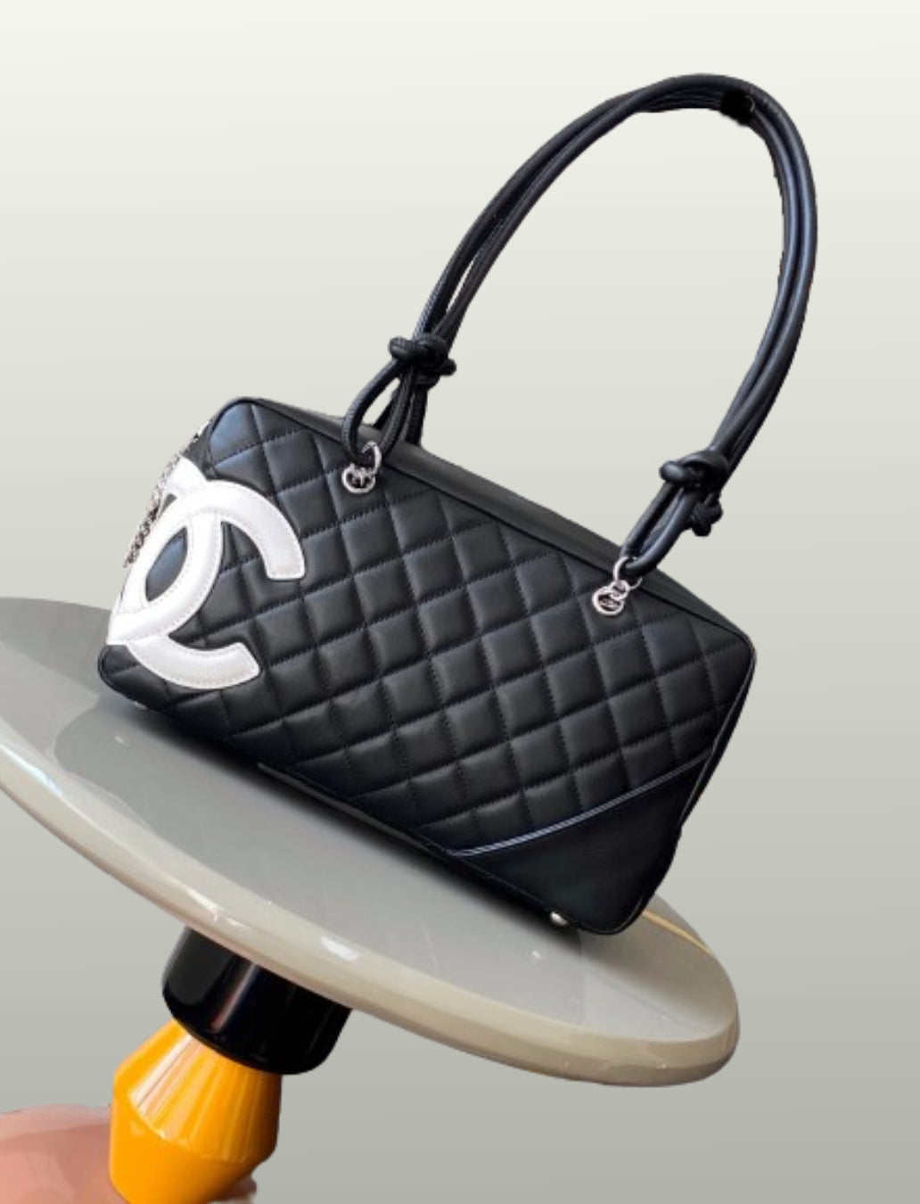 Chanel Cambon Ligne Bowler Bag - White CC