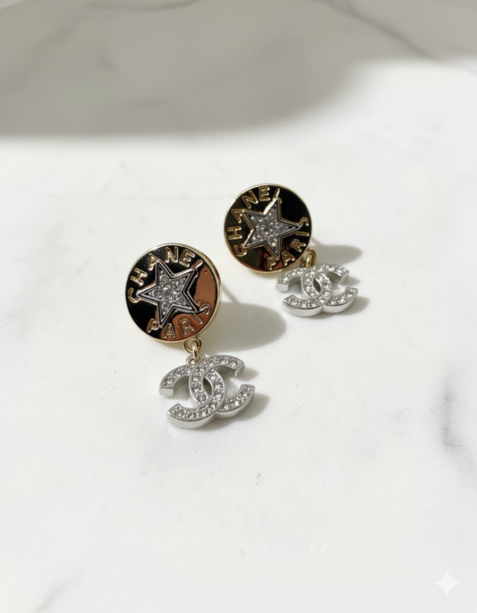Chanel Paris Étoile CC Drop Earrings