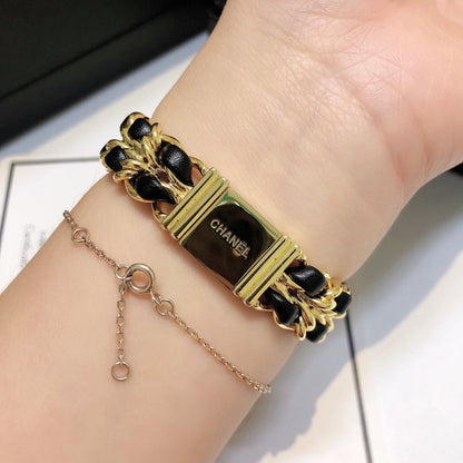 Chanel Première Édition Originale Leather Chain Bracelet