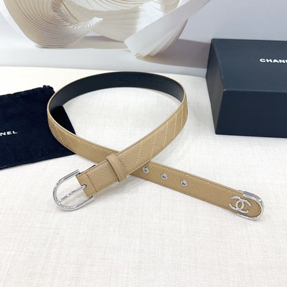 Chanel Quilted Leather Belt with CC Logo