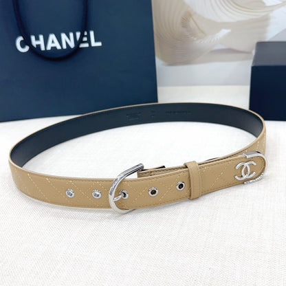 Chanel Quilted Leather Belt with CC Logo