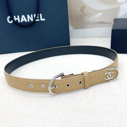 Chanel Quilted Leather Belt with CC Logo