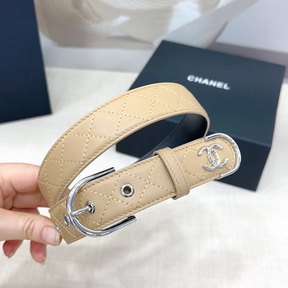 Chanel Quilted Leather Belt with CC Logo